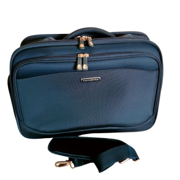 Samsonite Crossbody Bag Carry on Overnight Dk Green Unisex Travel - Picture 1 of 8